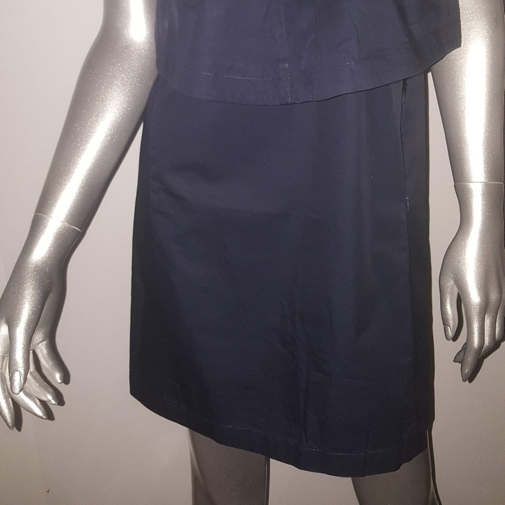 THEORY Navy Blue Cotton Dress Size 2 - Picture 2 of 5